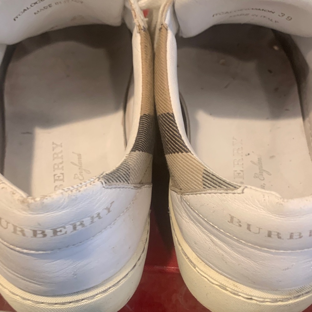 Burberry White and Tan Casual Shoes